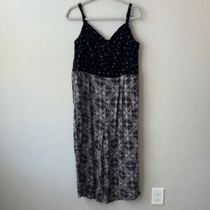 Torrid Black and Gray Patterned Midi Jumpsuit size 1 or US size 14